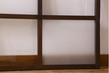 和製アンティーク　ダイヤガラス・クリアガラス使用　モダンでおしゃれなガラス戸(窓、引き戸)2枚セット