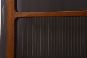 昭和レトロ　クリアガラス・モールガラス使用　懐かしい空気が漂う両開きのガラス扉(窓、ドア、観音扉)2枚セット