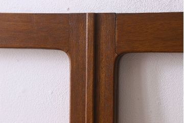 昭和レトロ　クリアガラス・モールガラス使用　懐かしい空気が漂う両開きのガラス扉(窓、ドア、観音扉)2枚セット