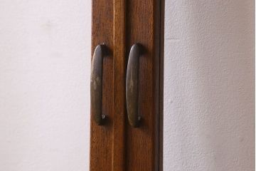 昭和レトロ　クリアガラス・モールガラス使用　懐かしい空気が漂う両開きのガラス扉(窓、ドア、観音扉)2枚セット