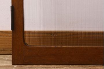 昭和レトロ　クリアガラス・モールガラス使用　懐かしい空気が漂う両開きのガラス扉(窓、ドア、観音扉)2枚セット