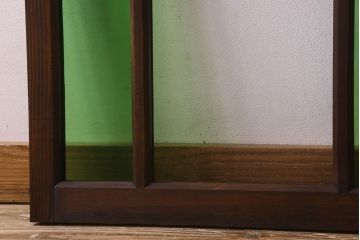 和製アンティーク　気泡ガラス　色ガラス　レトロな雰囲気漂うガラス戸(窓、引き戸)2枚組