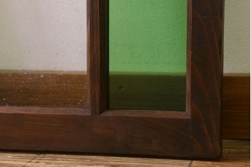 和製アンティーク　気泡ガラス　色ガラス　レトロな雰囲気漂うガラス戸(窓、引き戸)2枚組