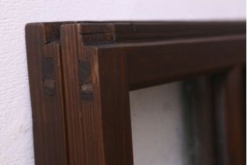 和製アンティーク　気泡ガラス　色ガラス　レトロな雰囲気漂うガラス戸(窓、引き戸)2枚組