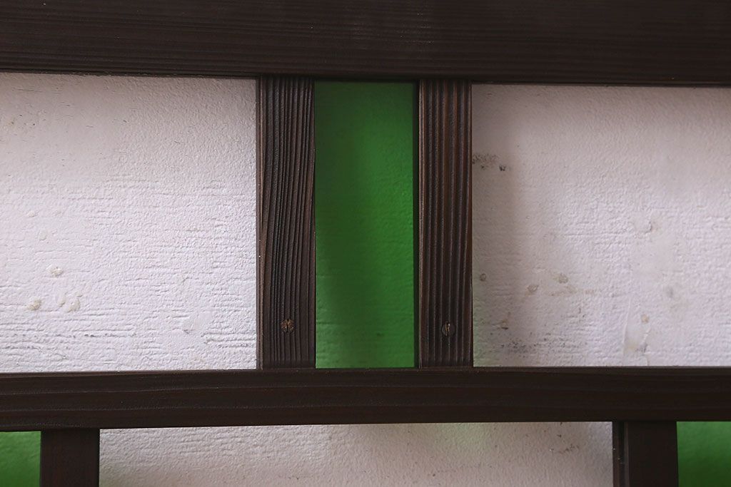 和製アンティーク　気泡ガラス　色ガラス　レトロな雰囲気漂うガラス戸(窓、引き戸)2枚組