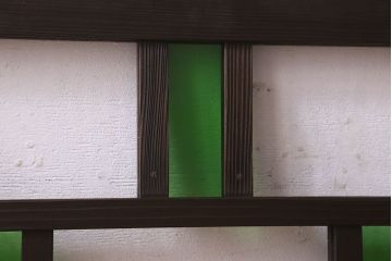 和製アンティーク　気泡ガラス　色ガラス　レトロな雰囲気漂うガラス戸(窓、引き戸)2枚組