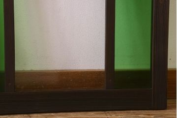 和製アンティーク　気泡ガラス　色ガラス　レトロな雰囲気漂うガラス戸(窓、引き戸)2枚組