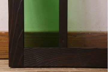 和製アンティーク　気泡ガラス　色ガラス　レトロな雰囲気漂うガラス戸(窓、引き戸)2枚組