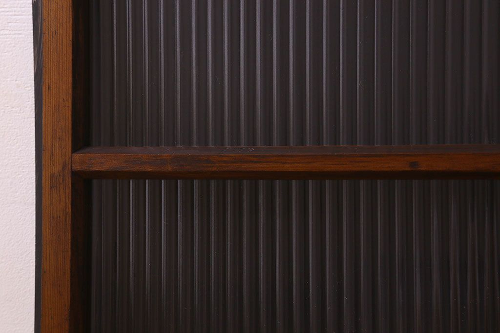 昭和レトロ　モールガラス入り!懐かしい雰囲気が魅力的なガラス戸(窓、引き戸)2枚セット