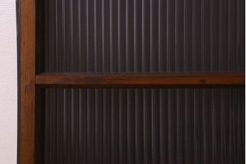 昭和レトロ　モールガラス入り!懐かしい雰囲気が魅力的なガラス戸(窓、引き戸)2枚セット