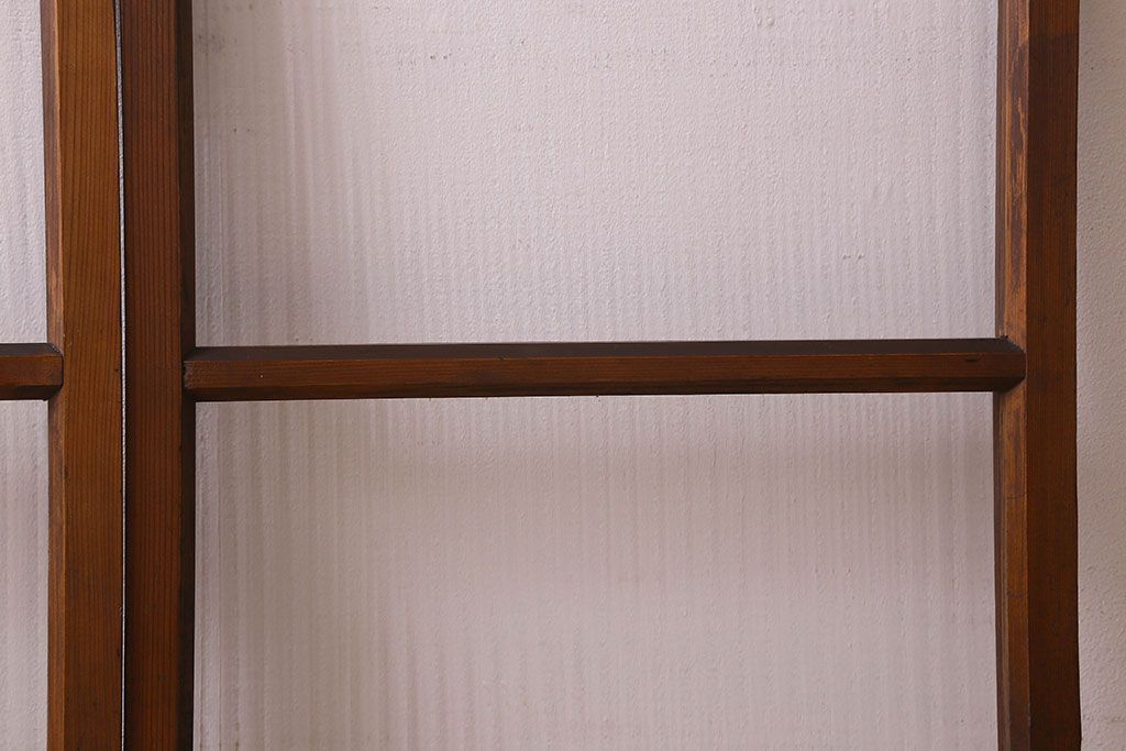 昭和レトロ　モールガラス入り!懐かしい雰囲気が魅力的なガラス戸(窓、引き戸)2枚セット