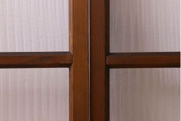 昭和レトロ　モールガラス入り!懐かしい雰囲気が魅力的なガラス戸(窓、引き戸)2枚セット