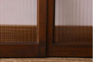 昭和レトロ　モールガラス入り!懐かしい雰囲気が魅力的なガラス戸(窓、引き戸)2枚セット