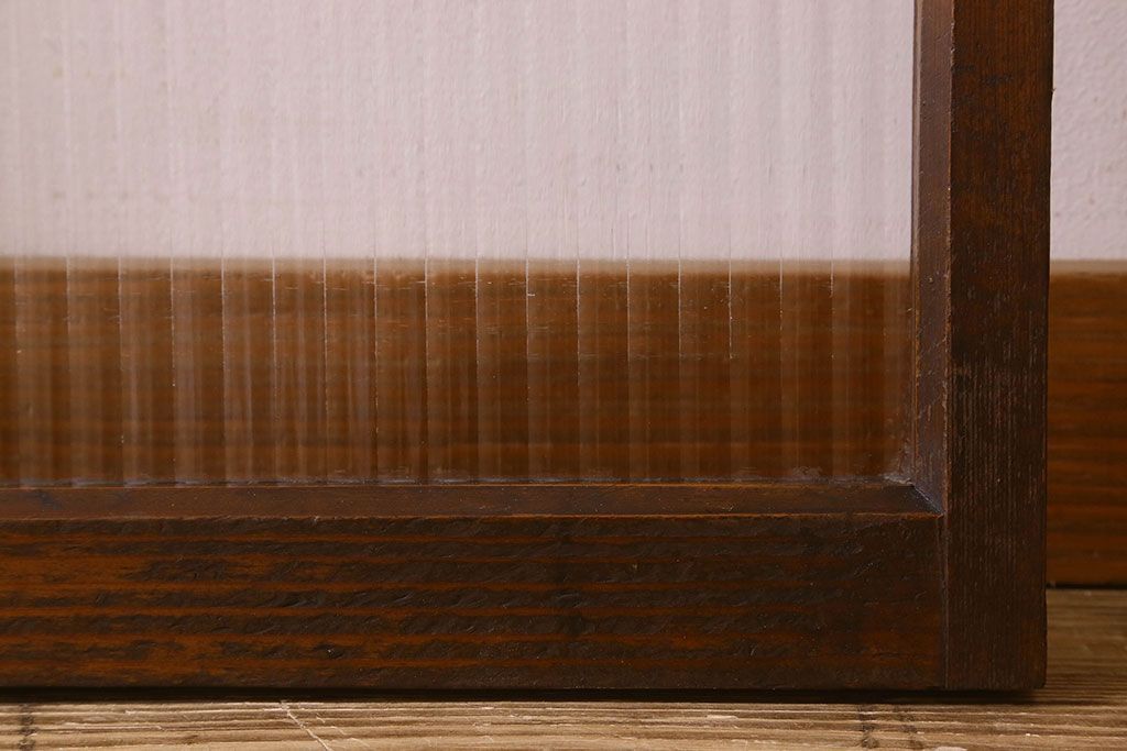 昭和レトロ　モールガラス入り!懐かしい雰囲気が魅力的なガラス戸(窓、引き戸)2枚セット