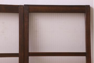 昭和レトロ　モールガラス入り!懐かしい雰囲気が魅力的なガラス戸(窓、引き戸)2枚セット