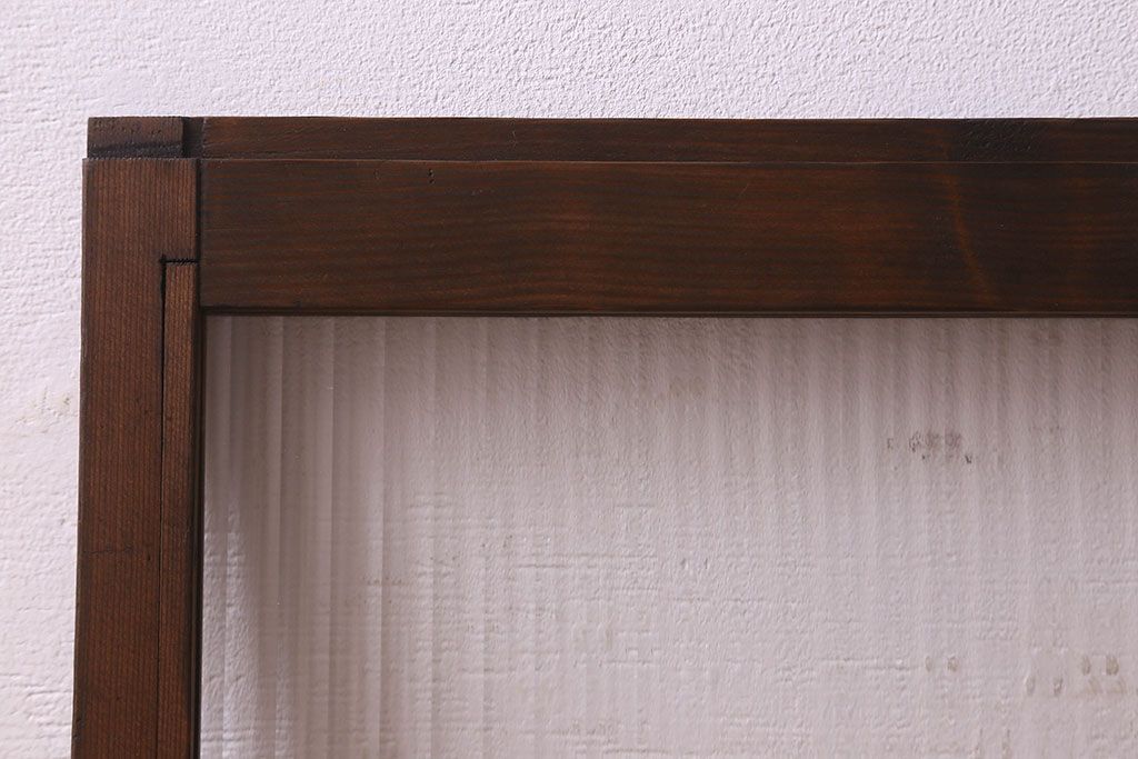 昭和レトロ　モールガラス入り!懐かしい雰囲気が魅力的なガラス戸(窓、引き戸)2枚セット