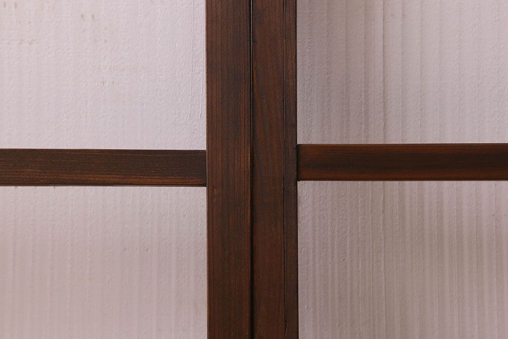 昭和レトロ　モールガラス入り!懐かしい雰囲気が魅力的なガラス戸(窓、引き戸)2枚セット