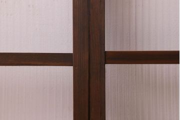 昭和レトロ　モールガラス入り!懐かしい雰囲気が魅力的なガラス戸(窓、引き戸)2枚セット