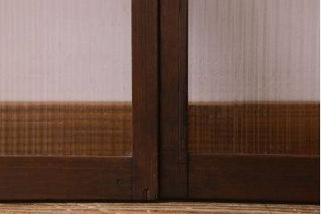 昭和レトロ　モールガラス入り!懐かしい雰囲気が魅力的なガラス戸(窓、引き戸)2枚セット