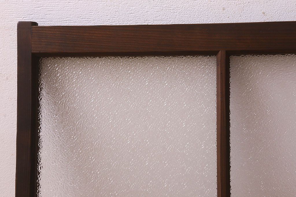 和製アンティーク　ダイヤガラス入り!レトロで味わいのあるガラス戸(窓、引き戸)2枚セット