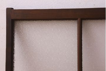 和製アンティーク　ダイヤガラス入り!レトロで味わいのあるガラス戸(窓、引き戸)2枚セット