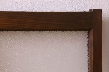 和製アンティーク　ダイヤガラス入り!レトロで味わいのあるガラス戸(窓、引き戸)2枚セット