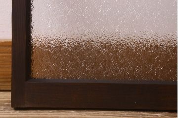 和製アンティーク　ダイヤガラス入り!レトロで味わいのあるガラス戸(窓、引き戸)2枚セット