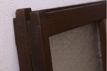和製アンティーク　ダイヤガラス入り!レトロで味わいのあるガラス戸(窓、引き戸)2枚セット