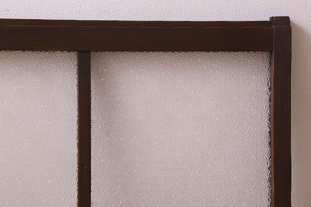 和製アンティーク　ダイヤガラス入り!レトロで味わいのあるガラス戸(窓、引き戸)2枚セット