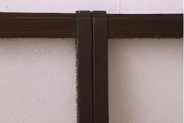 和製アンティーク　ダイヤガラス入り!レトロで味わいのあるガラス戸(窓、引き戸)2枚セット