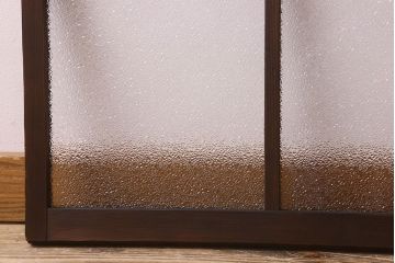 和製アンティーク　ダイヤガラス入り!レトロで味わいのあるガラス戸(窓、引き戸)2枚セット