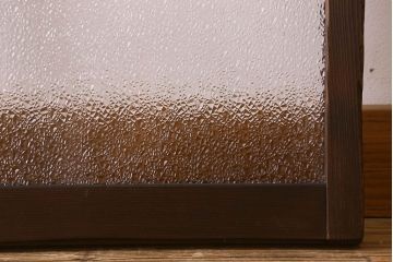 和製アンティーク　ダイヤガラス入り!レトロで味わいのあるガラス戸(窓、引き戸)2枚セット
