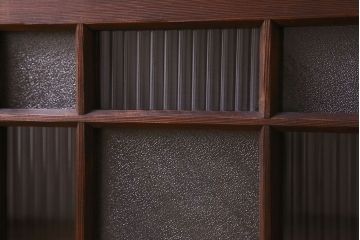 和製アンティーク　モールガラス・ダイヤガラスが魅力的な小さなガラス戸(窓、引き戸)4枚セット