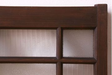 和製アンティーク　モールガラス・ダイヤガラスが魅力的な小さなガラス戸(窓、引き戸)4枚セット