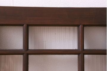 和製アンティーク　モールガラス・ダイヤガラスが魅力的な小さなガラス戸(窓、引き戸)4枚セット