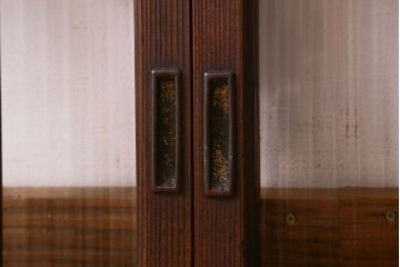 和製アンティーク　モールガラス・ダイヤガラスが魅力的な小さなガラス戸(窓、引き戸)4枚セット