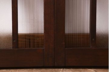 和製アンティーク　モールガラス・ダイヤガラスが魅力的な小さなガラス戸(窓、引き戸)4枚セット