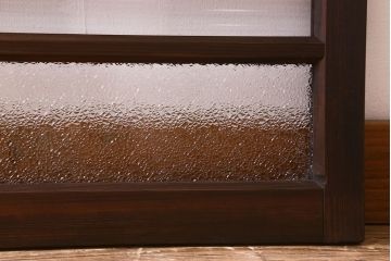 和製アンティーク　小さなガラス戸(窓、引き戸)2枚セット