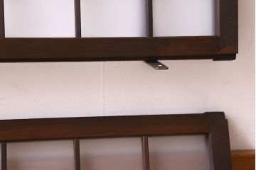 和製アンティーク　すりガラス使用　モダンな雰囲気漂う小さな明り取り(明かり取り、ガラス戸、窓)(2)