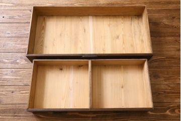 アンティーク家具　和製アンティーク　明治期!古い木製の美濃帳場箪笥(収納箪笥、収納棚)