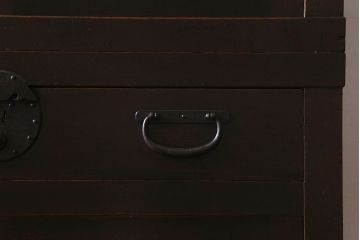 アンティーク家具　和製アンティーク　明治期!古い木製の美濃帳場箪笥(収納箪笥、収納棚)