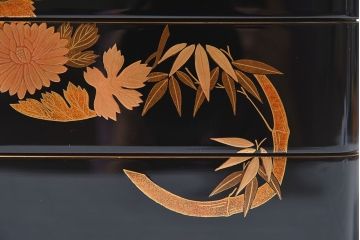 輪島塗　花丸蒔絵　木製四段重箱(お重)(定価約70万)