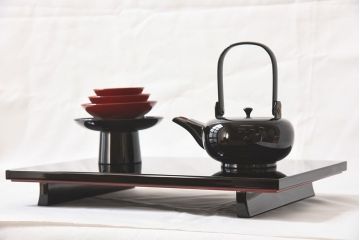 和食器　むさしの漆工芸　なかにし正　木製お屠蘇(おとそ)セット(銚子、杯)