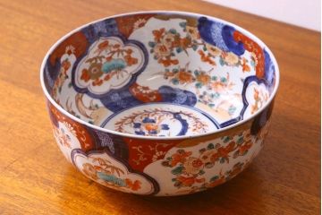 幕末明治期　伊万里　柘榴の図　色絵深鉢(深皿)