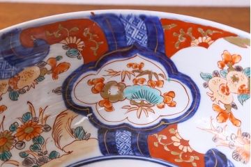 幕末明治期　伊万里　柘榴の図　色絵深鉢(深皿)