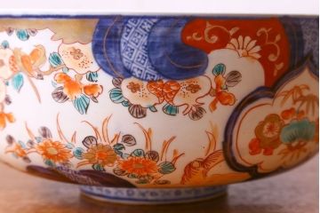 幕末明治期　伊万里　柘榴の図　色絵深鉢(深皿)