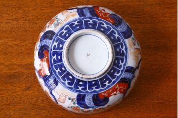 幕末明治期　伊万里　柘榴の図　色絵深鉢(深皿)