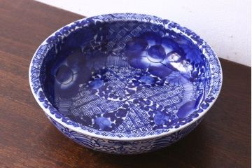 アンティーク雑貨　明治期　伊万里　べろ藍深鉢(深皿)