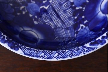 アンティーク雑貨　明治期　伊万里　べろ藍深鉢(深皿)