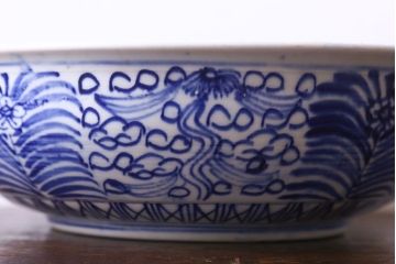 アンティーク雑貨　明治期　伊万里　べろ藍深鉢(深皿)